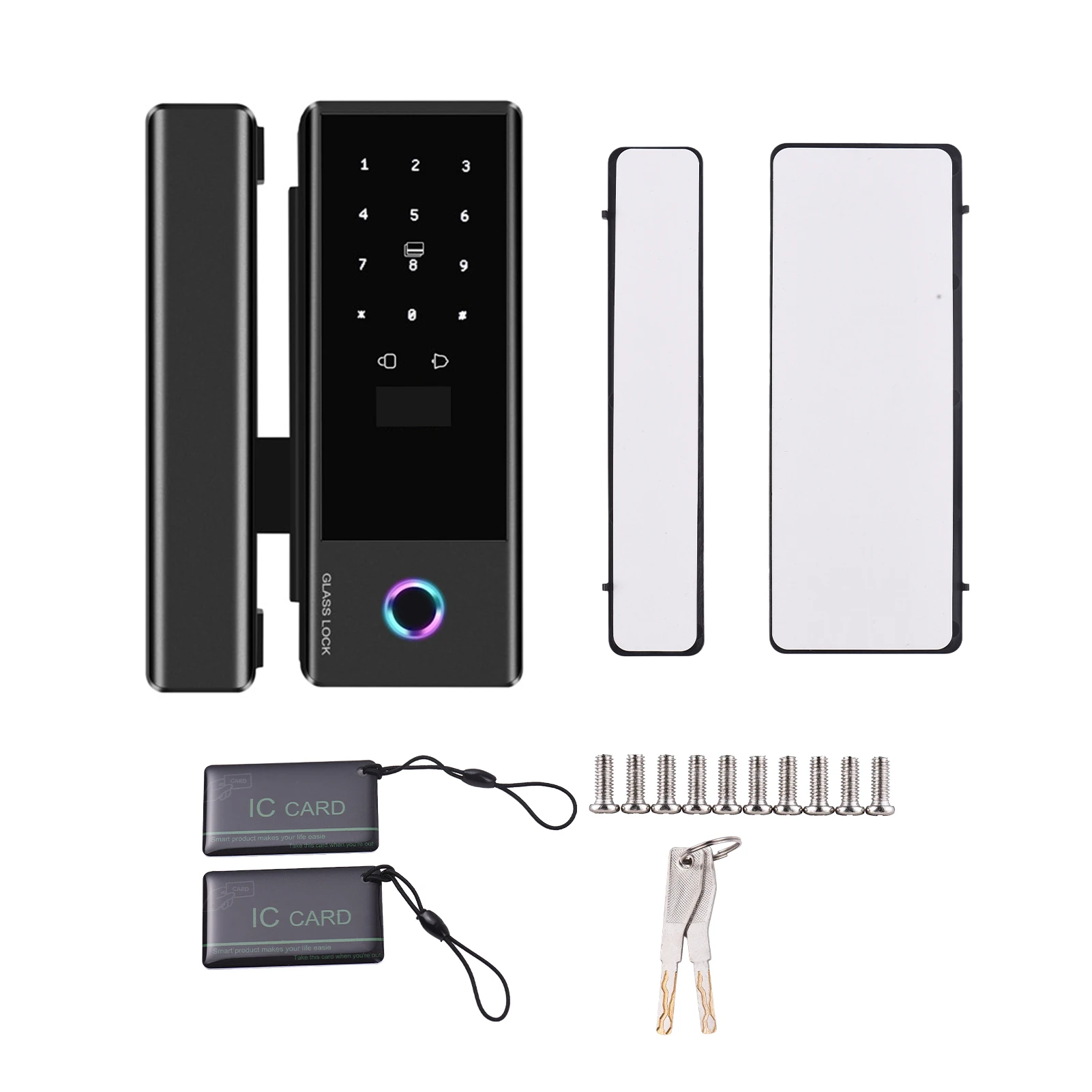 Smart Lock Glass Door Lock WiFi Remote Unlocking TY APP Fingerprint Password IC Card Mechanical Key Unlocking Methods Door Lock
