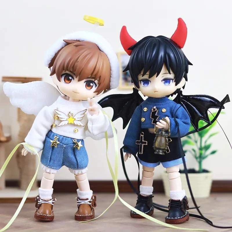 

1/12 12 Points Doll Clothes Fashion Devil Clothing Pants Set Model Accessories Fit OB11 Bjd P9 Body In Stock