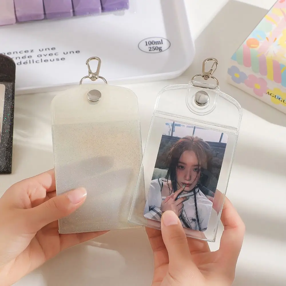 Creatieve 3-inch fotokaarthouder Transparant PVC sleutelhangers Cadeau Mini Idol fotohouder
