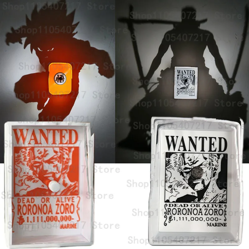 

Новая лампа-проектор Zoro One Piece Luffy, настенный светильник, креативный аниме-проектор Goku, ночник, модель, украшение, игрушка, подарок-сюрприз