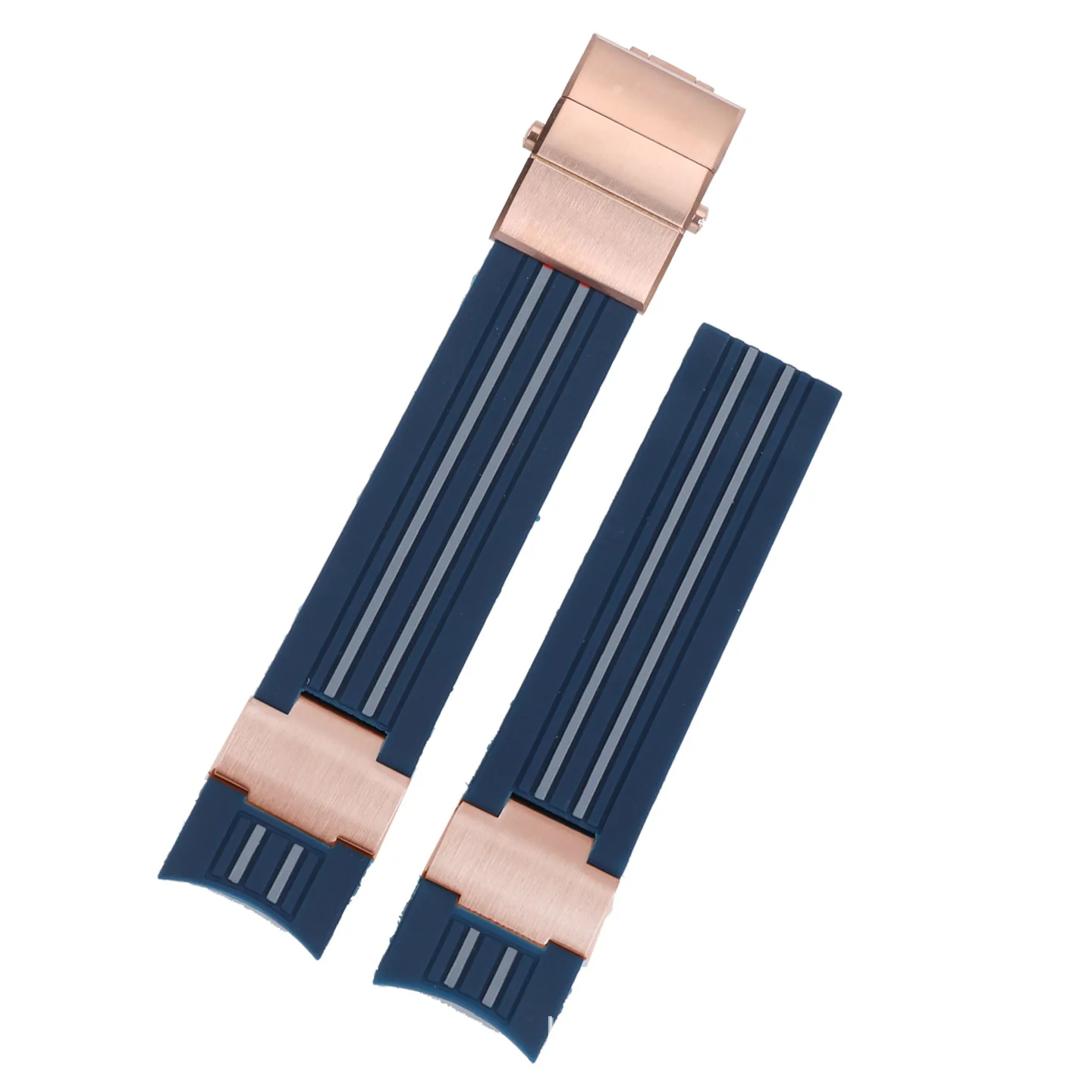 22mm Curved End Silicone Rubber Watch Band For Ulysse Nardin 263 DIVER Strap Between Colors Waterproof Belt Watch Bracelets