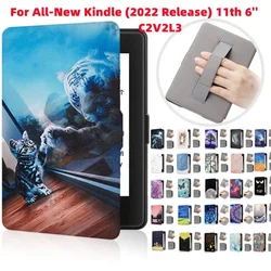 With Hand Strap Case for All-new Kindle 2024 Release 11th Case for 6 Inch 11th Generation C2V2L3 RS23CV E-book Funda Smart Cover