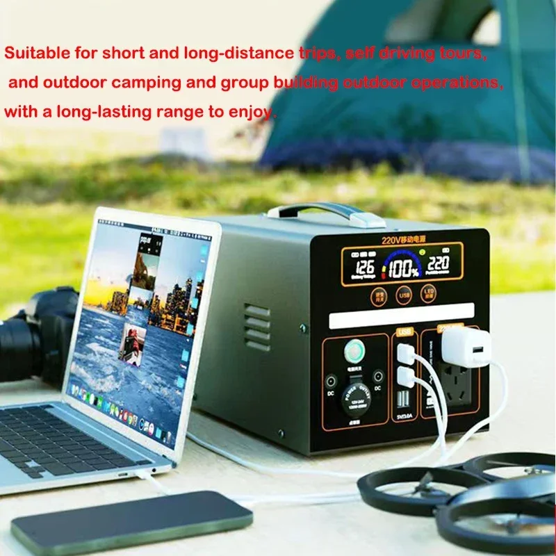 1800000mAh Portable 220v Outdoor Power Bank with Large Capacity for Self-Driving, Camping, and Emergency Backup Power Storage