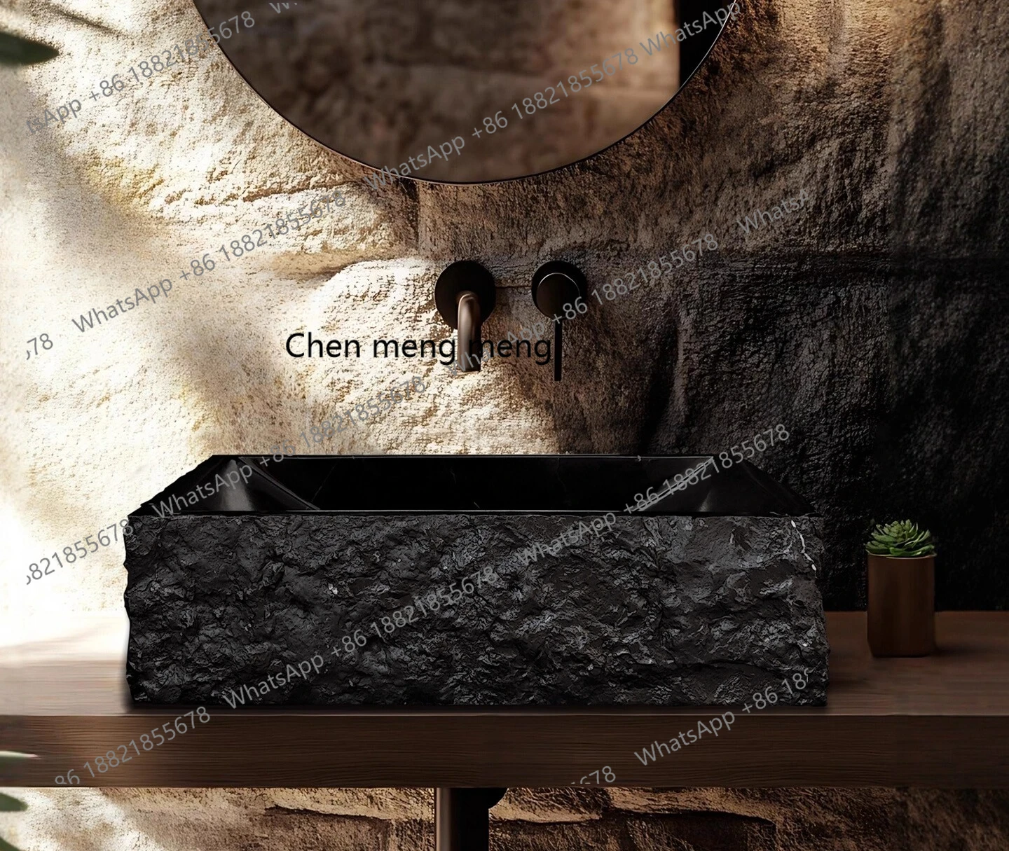 

Natural marble countertop basin wababi wind art square stone wash basin hotel homestay