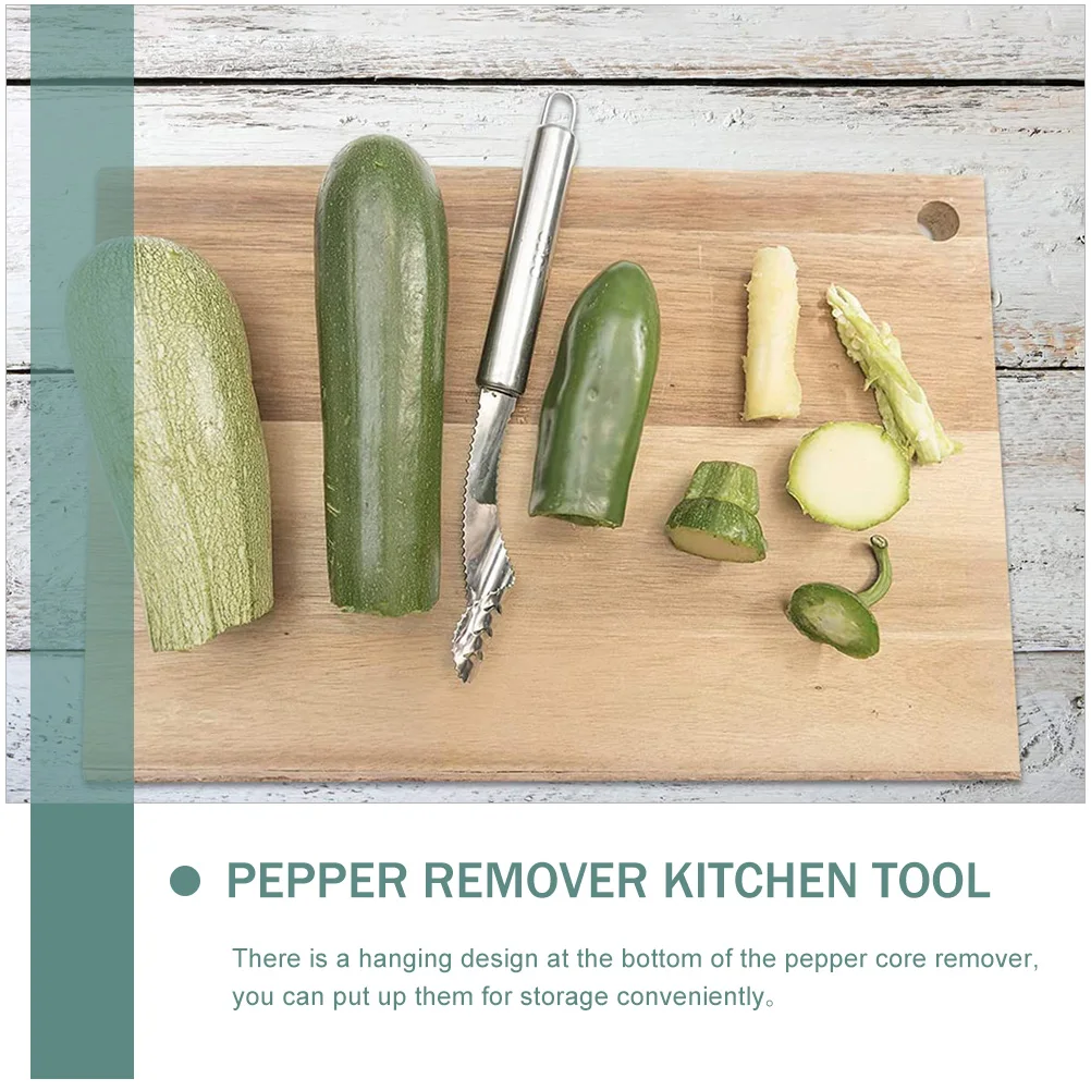 

4Pcs Chili Core Removers Pepper Corer Tools Kitchen Stainless Steel Core Removing Tool Practical Gadget Tomato Corer