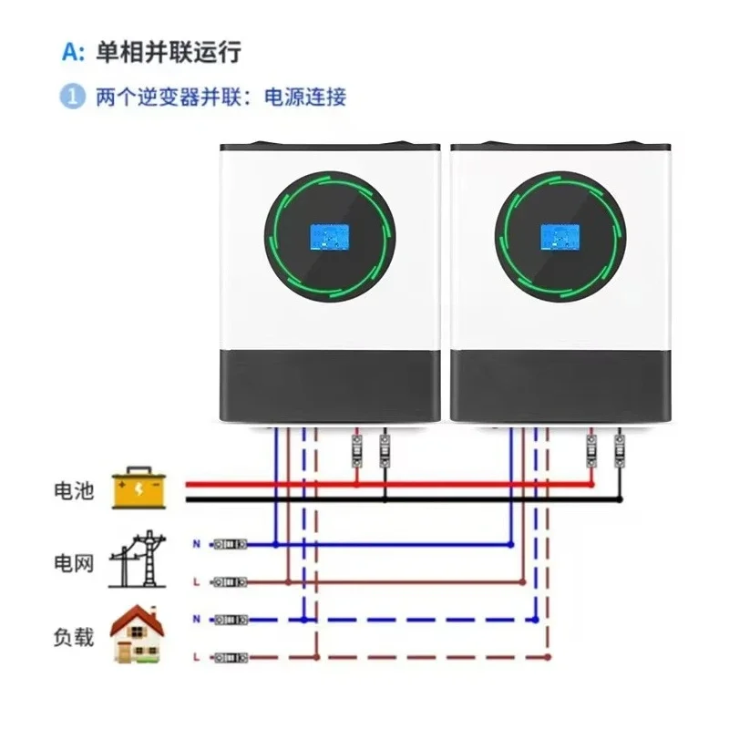 For China 6Kw Pure Sine Wave Power Inverter 48v Switch Grid Connected Hybrid Solar Inverter Single Output