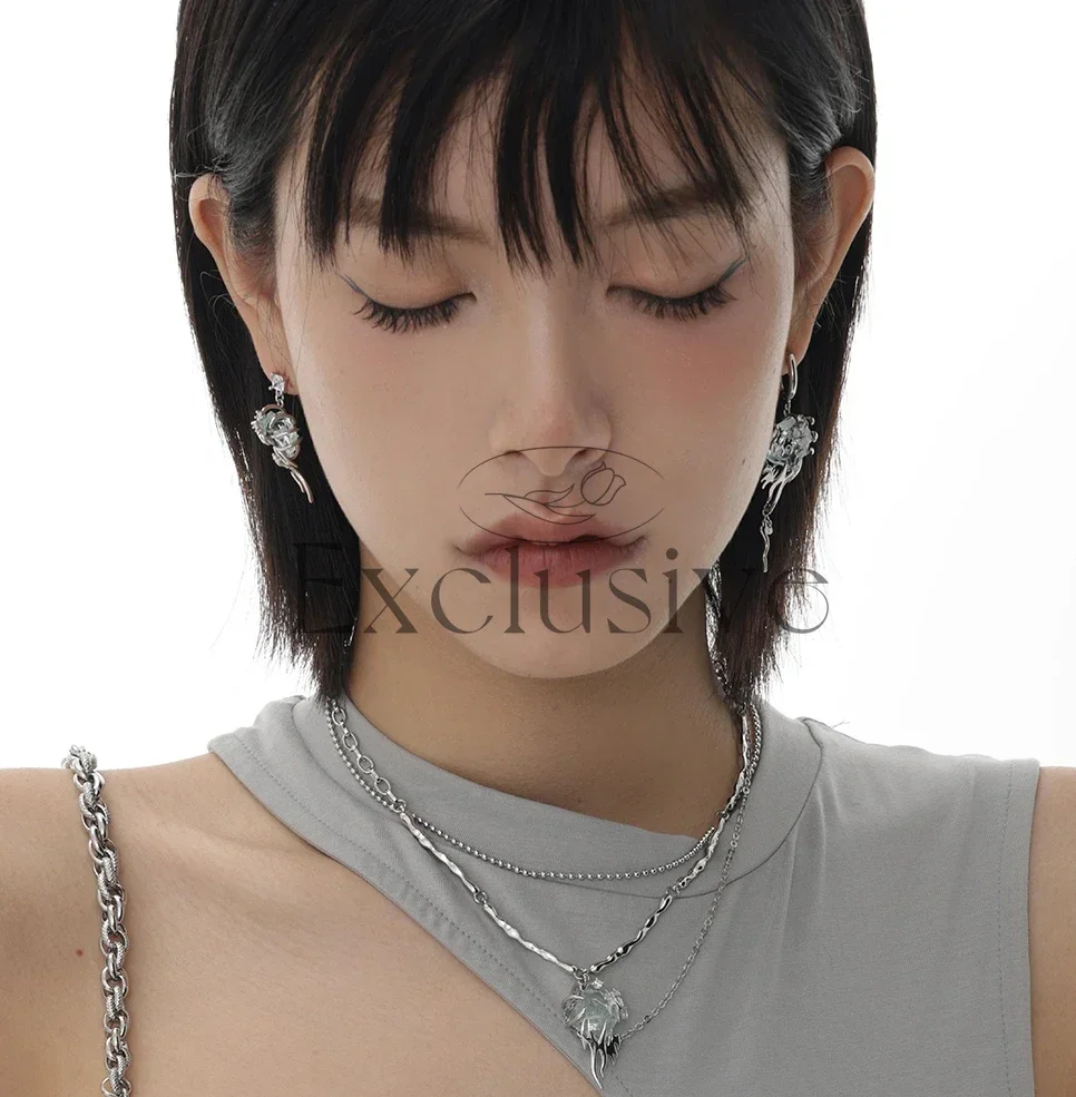 Bingyuan hunting glacier earrings niche high street design earrings