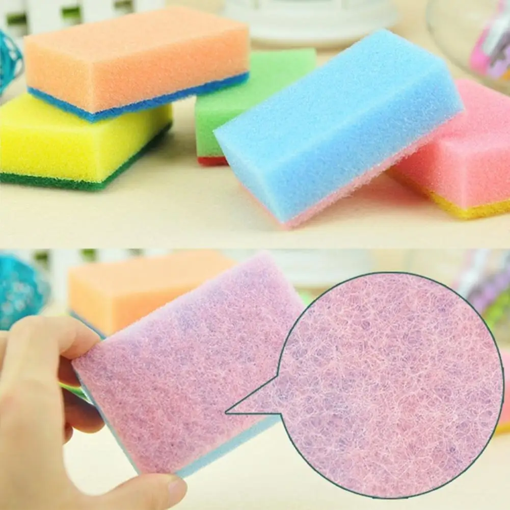 1/10PCS Double-sided Cleaning Spongs Household Scouring Pad Kitchen Wipe Dishwashing Sponge Cloth Dish Cleaning Towels Tool