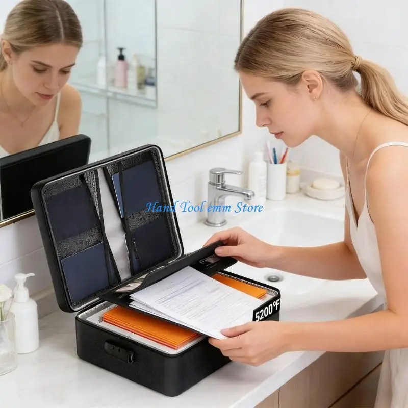 Picture 4: H37F Fireproofs Waterproof Document Storage Box Combination Lock Large Organizers