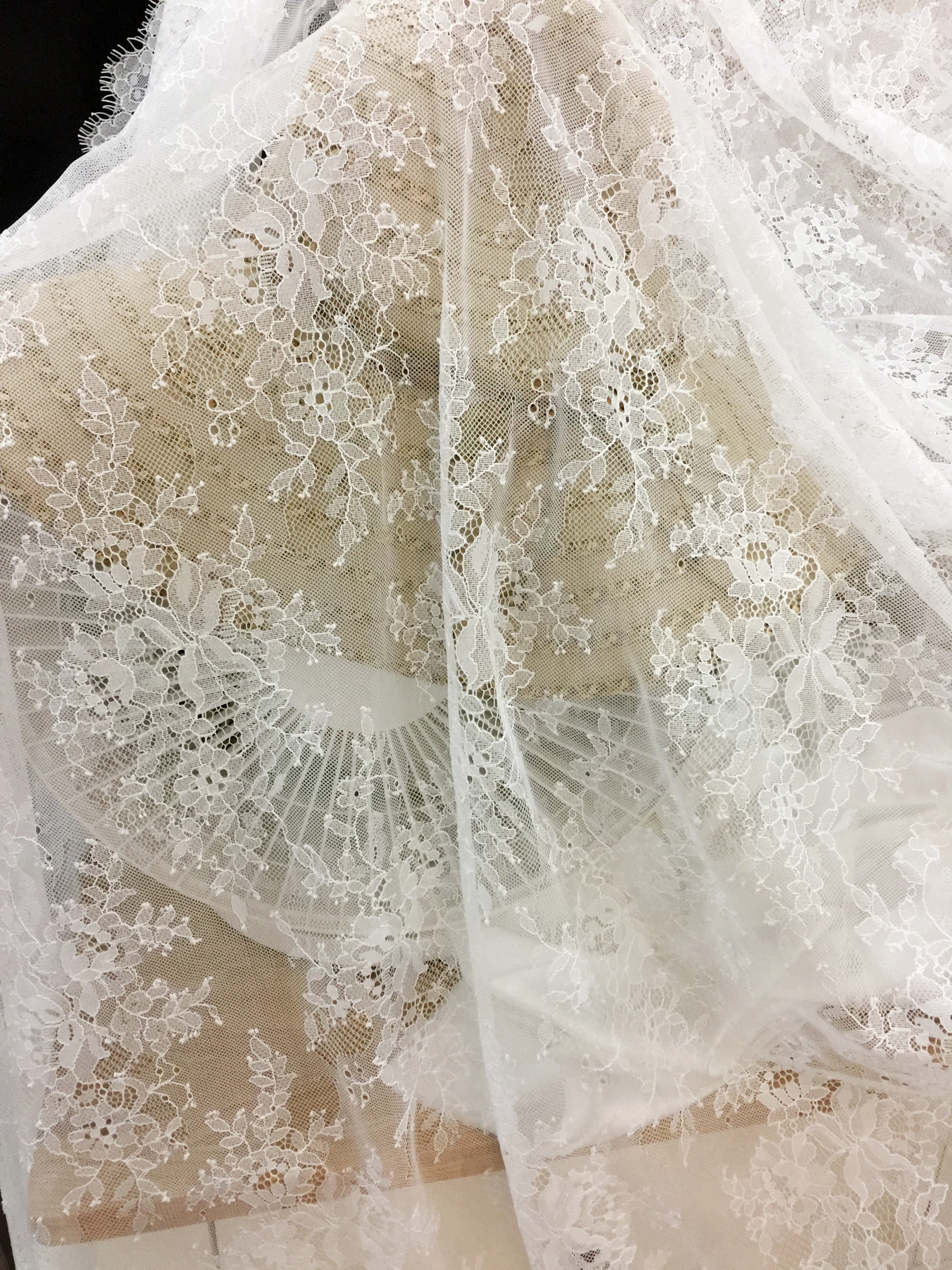 3M/ LOT 150cm hot sale solid color French Chantilly lace fabric DIY kid dress shirt skirt accessory