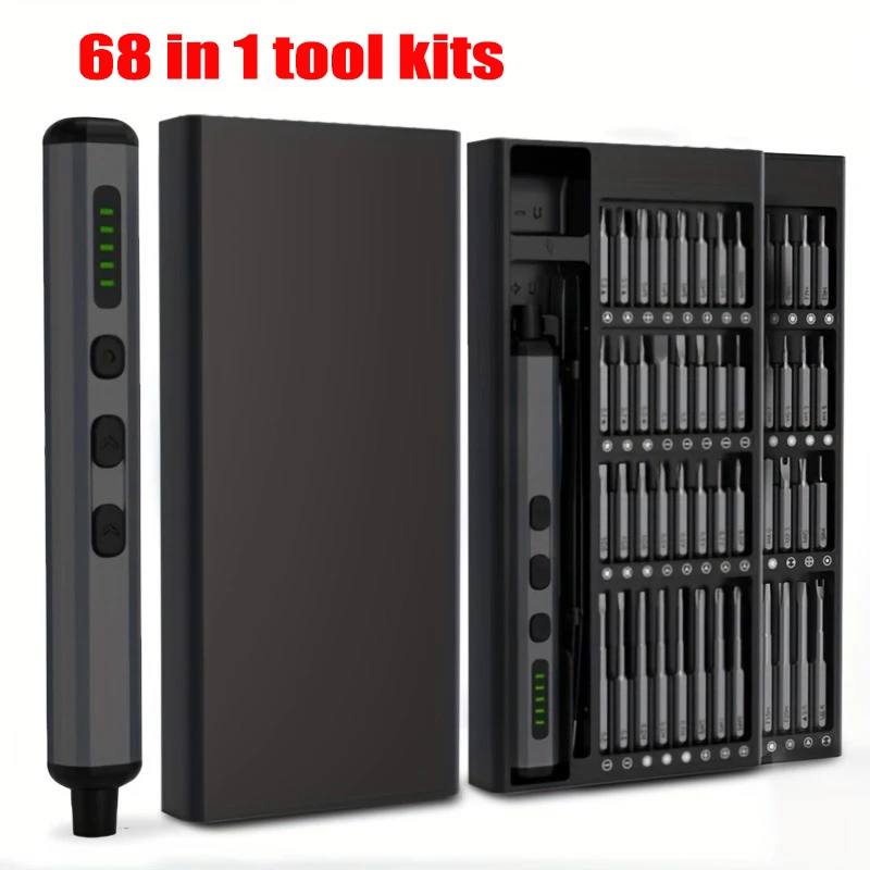 

In stock 68 In 1 Mini Precision Electric Cordless Screwdriver,Magnetic Bits,Pc ,Watch Repair Tools With Led,5 Torque Settings
