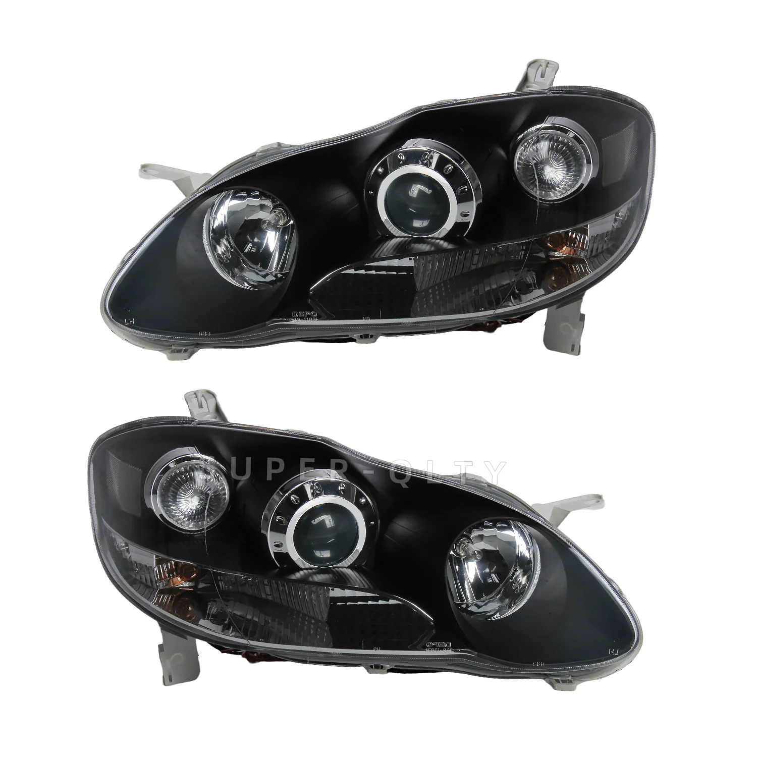 

Depo Headlights Assembly For Toyota Corolla 2000-2009 Car Headlights low-end halogen Modified Black Base Model