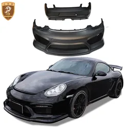 For Porsche Boxster Cayman 987 GT4 Style 2009 2010 2011 2012 Wide Front Bumper Rear Diffuser Rear Spoiler Wing FRP Car Bodykits