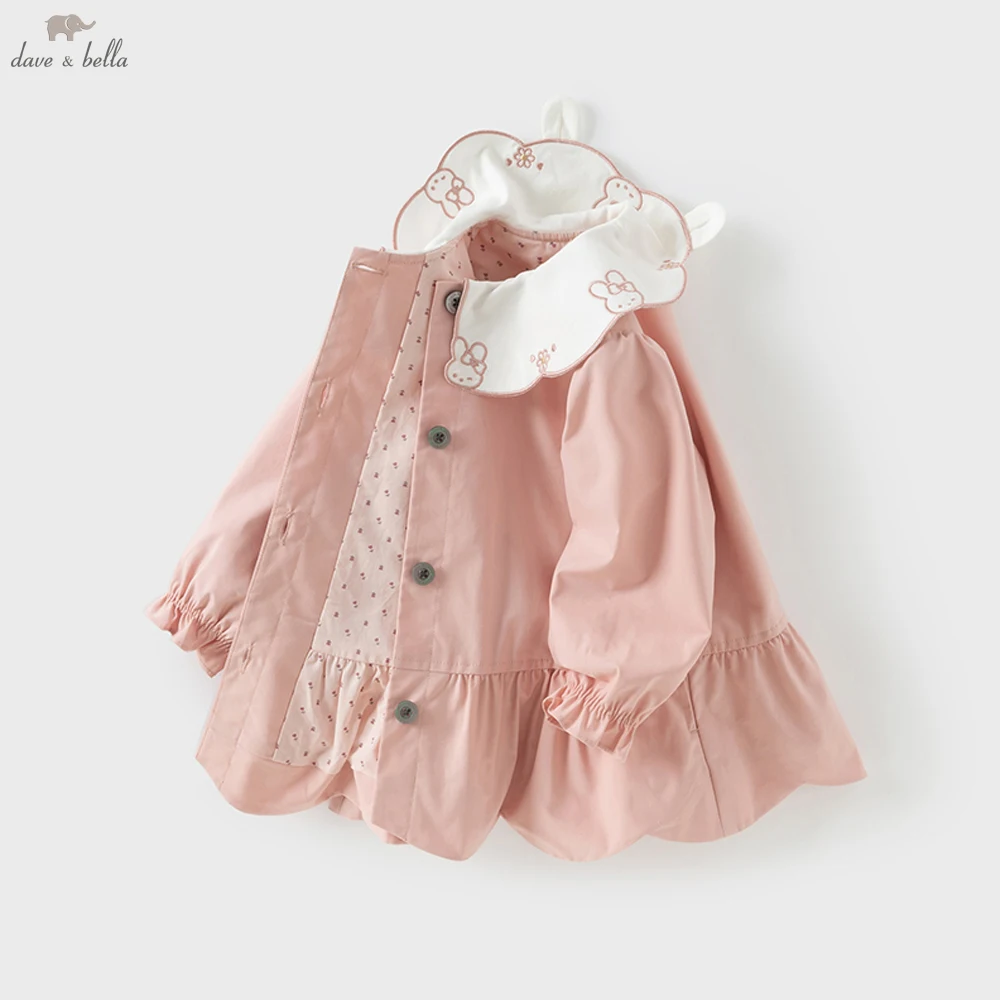 

Dave Bella, детская осенне-весенняя ветровка, куртка для девочек, милые пальто с длинными рукавами с героями мультфильмов, повседневная верхняя одежда, одежда DB1250325