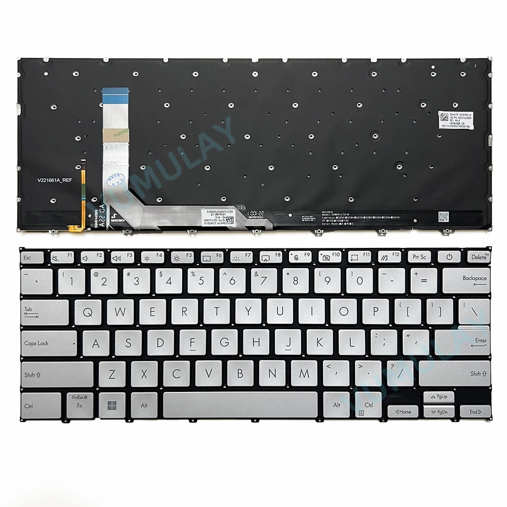 Imagem -03 - Teclado Retroiluminado dos Eua para Asus Zenbook Ux3404 Ux3404v Ux3404va Ux3404vc Up3404 Up3404v Up3404va V2216kfes1 Hq2101aknr Jdc