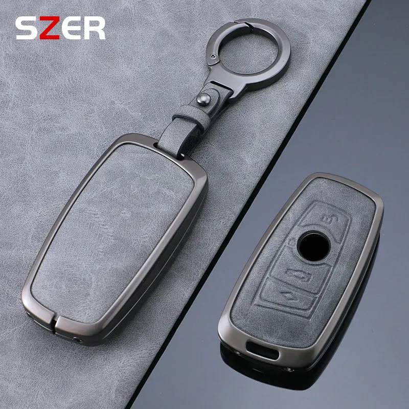 Legierung Leder Auto Schlüssel Fall Abdeckung Für BMW 1 3 5 7 Serie X1 X3 X4 X5 F10 F15 F16 F20 F30 F18 F25 M3 M4 E34 Schlüsselbund Zubehör