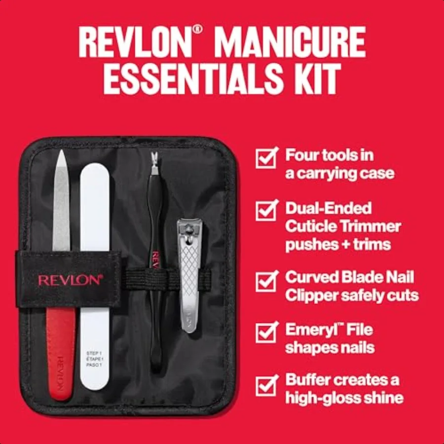 Kit d'entrées de manucure avec étui de voyage, ensemble de soins des ongles avec coupe-cuticules à double extrémité, coupe-cuticules à lame incurvée, lime émeraude compacte B