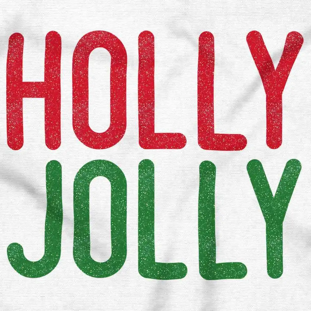 Classic Traditional Christmas Holly Jolly Womens or Mens Crewneck T Shirt Tee