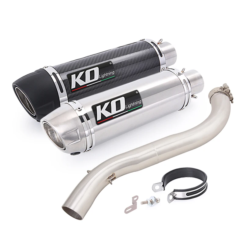 

Motorcycle Exhaust Tail Mid Link Pipe For VOGE DS525X 2023-2024 With DB Killer Stainless Steel/Real Carbon Fiber Slip On