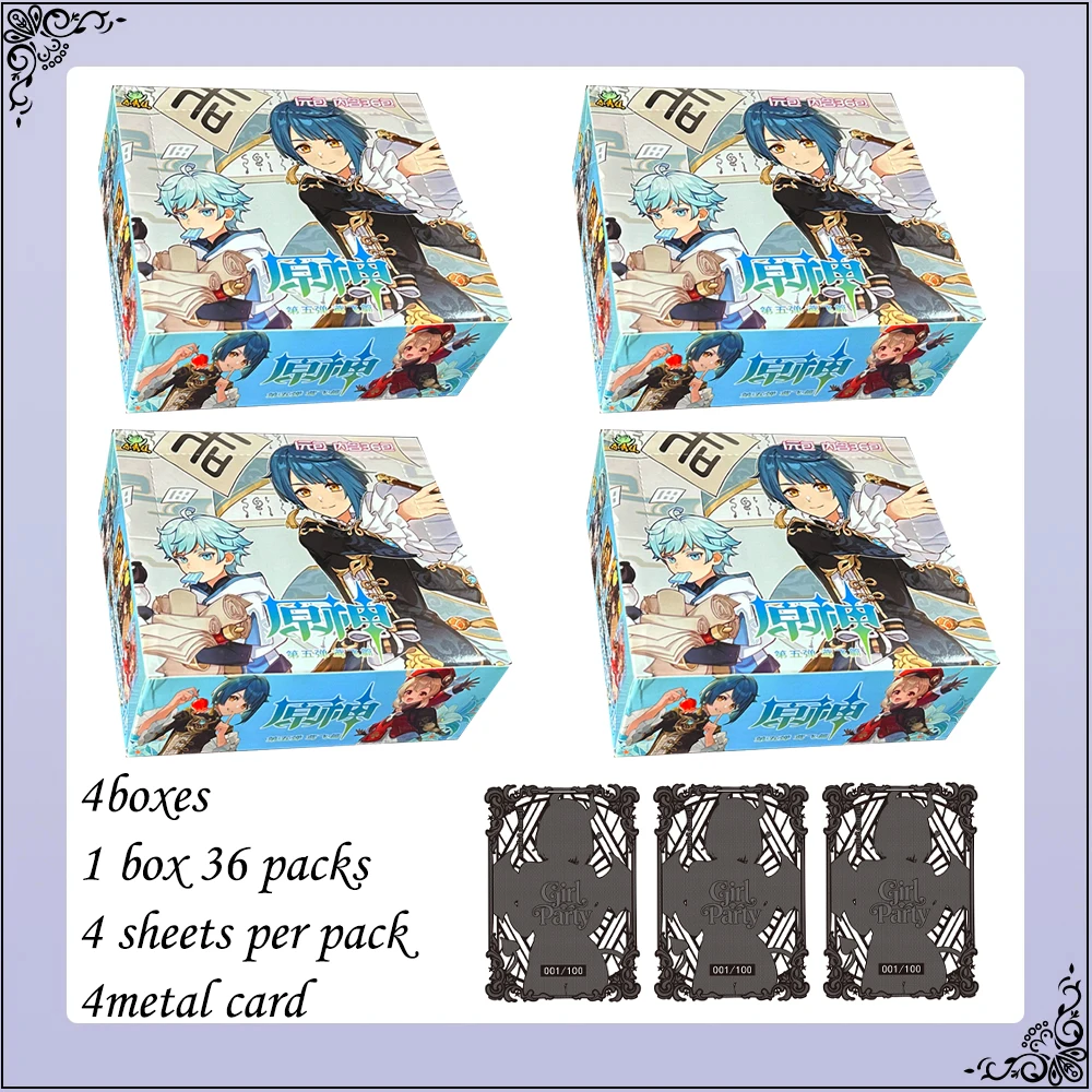 

Genshin impact Card Anime TCG Collection Pack Booster Box Rare SSR Anime Collectible Card Family Table Game Card Toys gifts