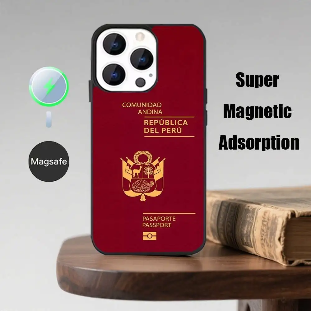 حافظة هاتف جواز السفر الأرجنتيني المغربي لهواتف iPhone 16,15,14,13,12,11,Pro,Max,Plus,Mini,Magsafe,حافظة شحن لاسلكية مغناطيسية