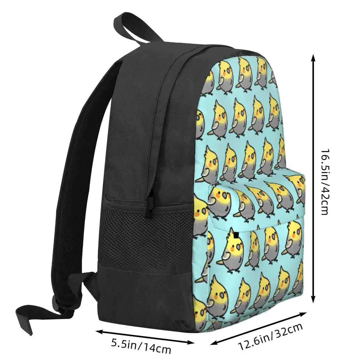 Chubby Pearl Cockatiel Student Backpack School Bag Hiking Travel Daypack for Boys Girls Bookbag Shoulder Bags