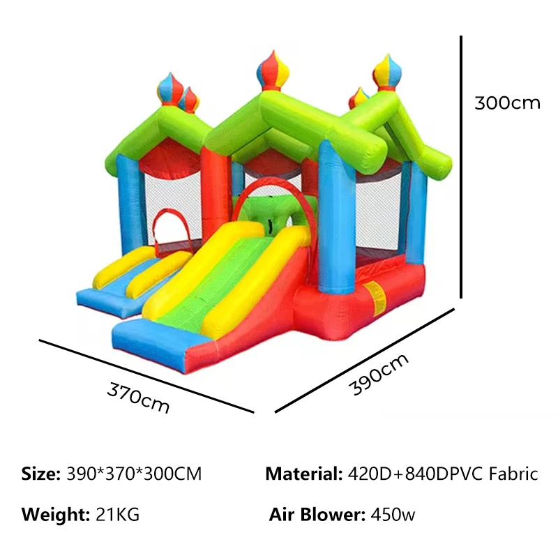 Children's inflatable trampoline, jump house, water slide combination, Oxford cloth inflatable castle with blower