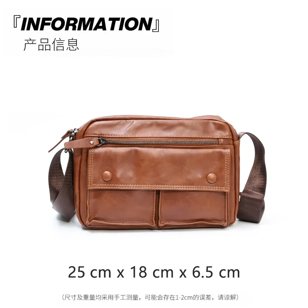 Vintage Herren Umhängetasche Modisches Design Schulter-Messenger-Taschen Herren Multi-Taschen Umhängetaschen Luxuriöse Weiche Leder Schultertasche – Detail 4