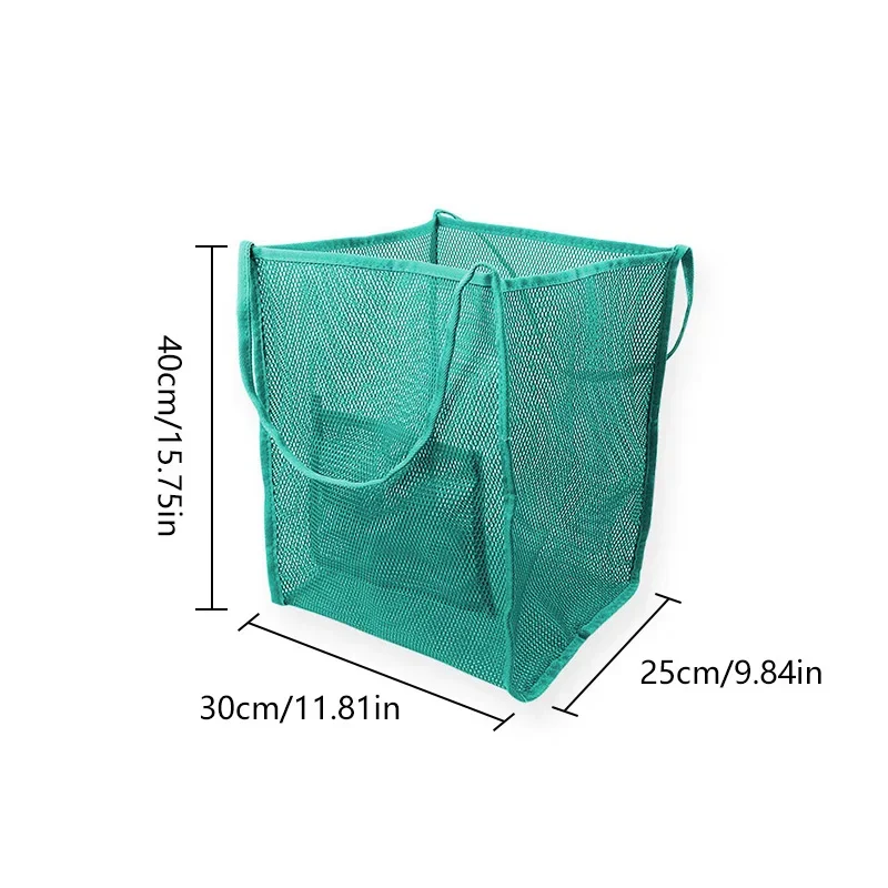 Protable Mesh Bag Large Capacity Reusable Kids Supplies Storage Bags Swimming Beach Bag Women Makeup Organizer Shopping Handbag