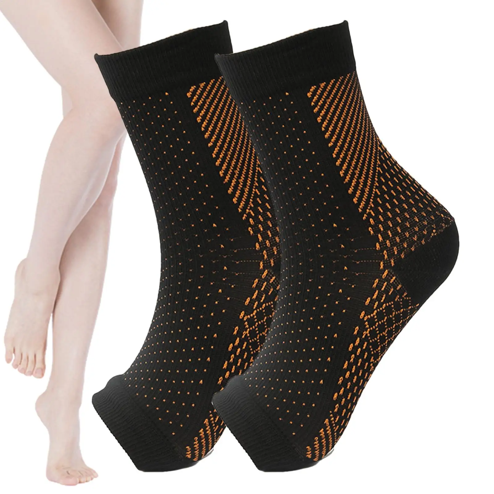 Foot Neuropathy Socks Thin Ankle Athletic Running Arch Heel Relief Muscle Neural Damage Compression Socks Men Foot Arch Heel