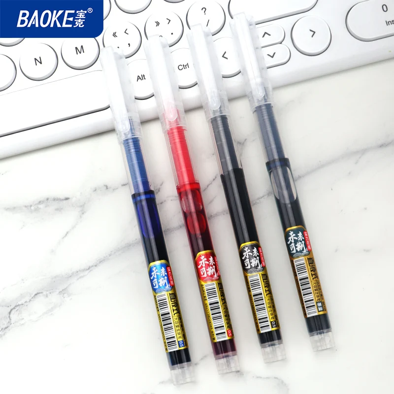 BAOKE BK119 0.5 مللي متر إبرة تلميح السائل هلام القلم أسود أزرق أحمر قلم حبر سريع الجفاف السلس الكتابة للطلاب ، الاستخدام المكتبي