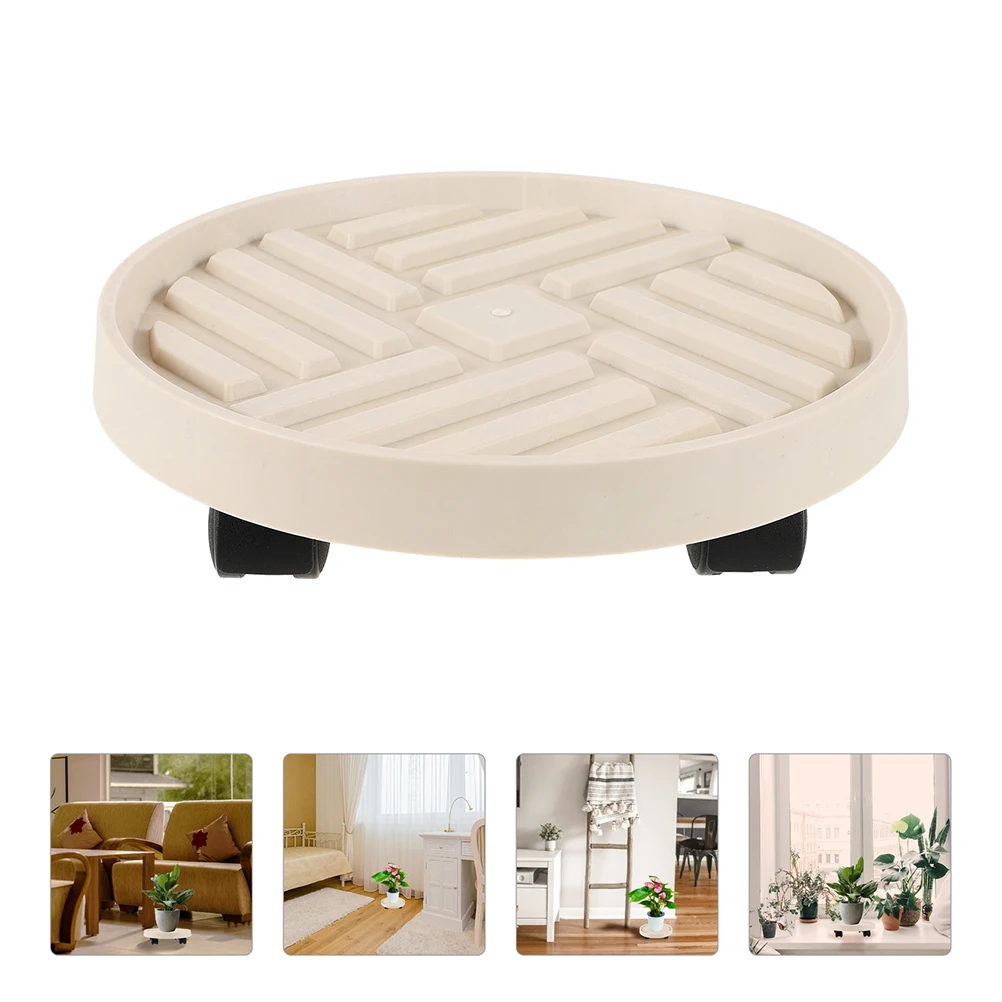 

With Wheels Flowerpot Base Stand For Indoor Outdoor Garden Movable Potted Plant Holder Easy Clean Durable