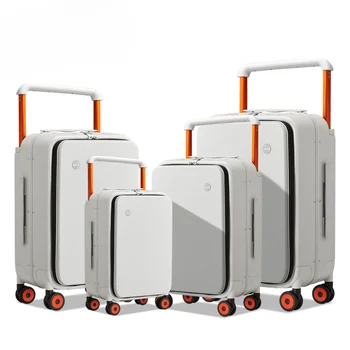 알루미늄 사일런트 휠 트롤리 여행 가방, 비즈니스 여행 수하물 세트, 다기능 가방, 최신 디자인 