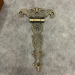 2pcs Cabinet Door Butt Hinges Zinealloy Vintage Brass Plated Large Hinge for Jewelry Wooden Box Decorative Furniture Accessories