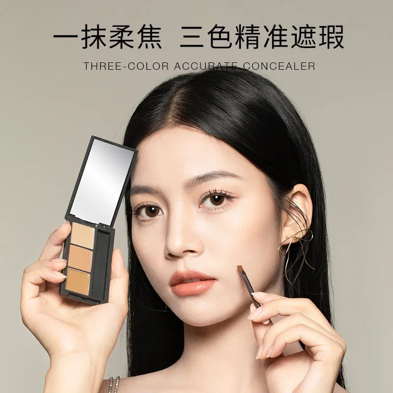 

UNNY 3-Color Concealer Palette Cream Cover Acne Marks Blemishes Dark Circles Rare Beauty Long-Lasting Face Makeup Cosmetics