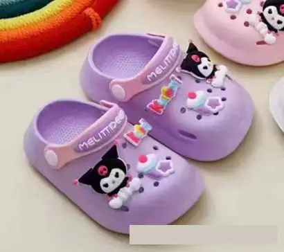 Summer Breathable Soft Sole Sandals Cartoon Kuromi Cute Kids Slippers Anti slip Girls\' Shoes Fashion Comfortable Hole Shoes