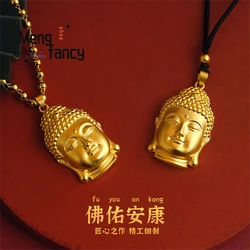 New Chinese National Trend Style Copper Alloy Maitreya Buddha Pendant Black Braided Rope Necklace Simple Fashion Luxury Jewelry