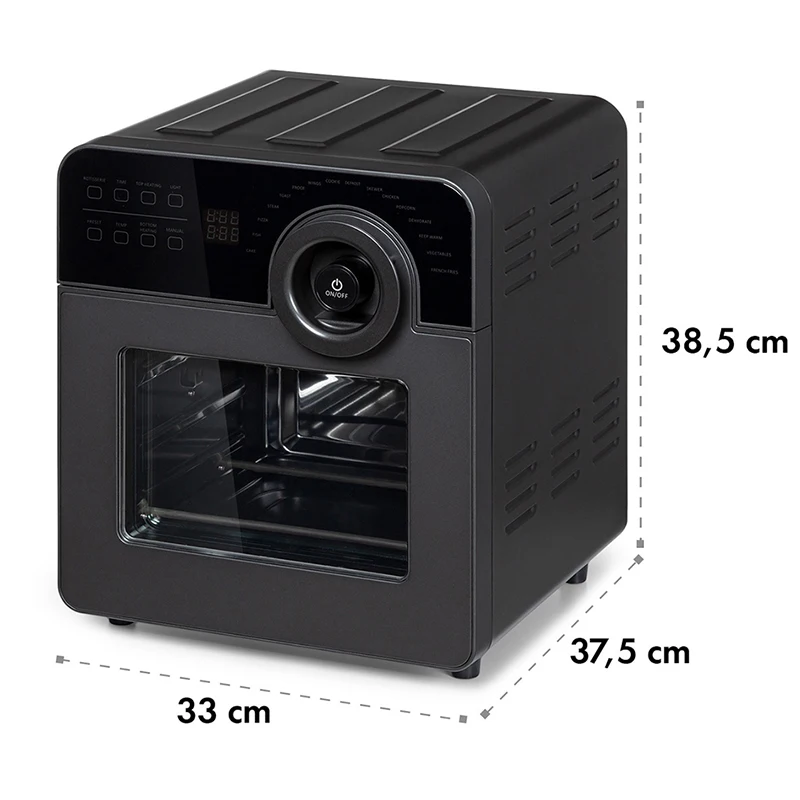 

1700W Digital Smart Square Air Fryer 15L Big Visible Window 50-220 Degree 10 Presets Stainless Steel Oven 6 Standard Accessories