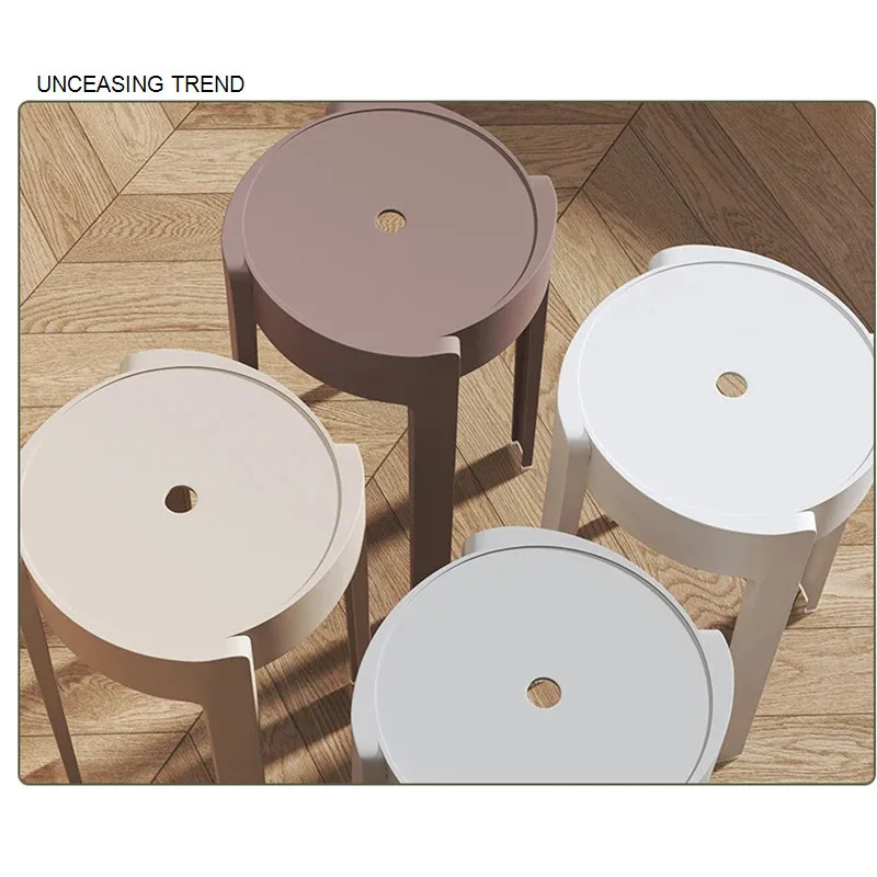 Thickened Plastic Stools For Home Use Stackable Dining Stools Adult Sturdy Round Chairs