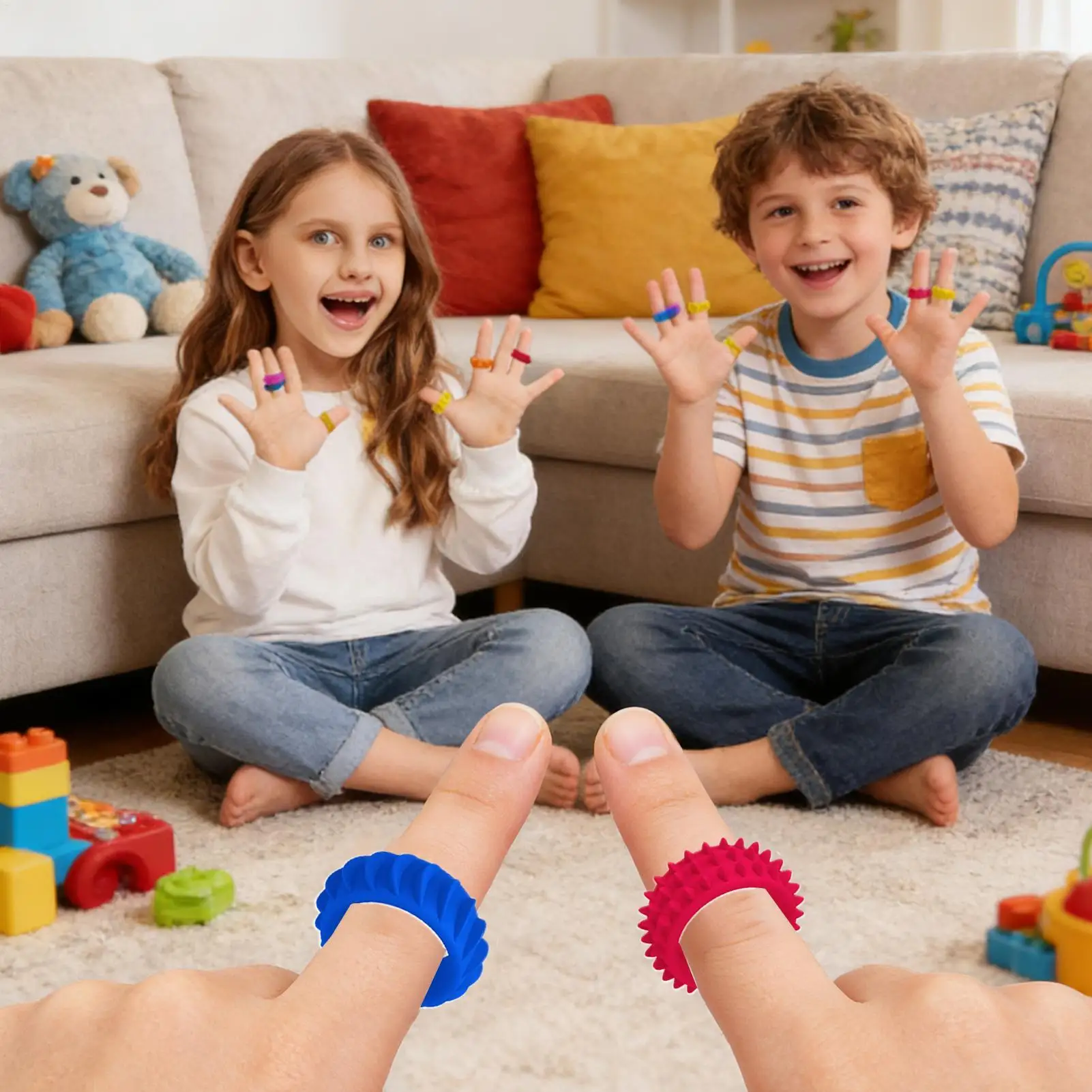 Sensory Fidegts Toys Silicone Sensory Bracelet Sensory Stone Antistress Ring For Kids Adults Autism Anxiety Fidgets Toy