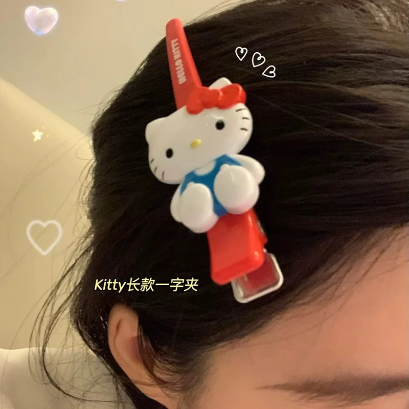 Sanrio Hello Kitty Hair Clip Cartoon Anime Hairpin Lady Bangs Side Barrette Makeup Tools Girls Headwear Hair Accessories Gift