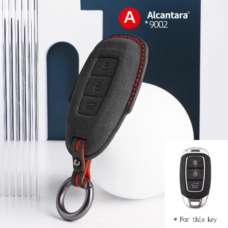 

Alcantara High-quality Car Key Case Cover Holder Key Shell Buckle For Hyundai Sonata Lafesta Elantra Santafe Mistra Ix25 Ix35