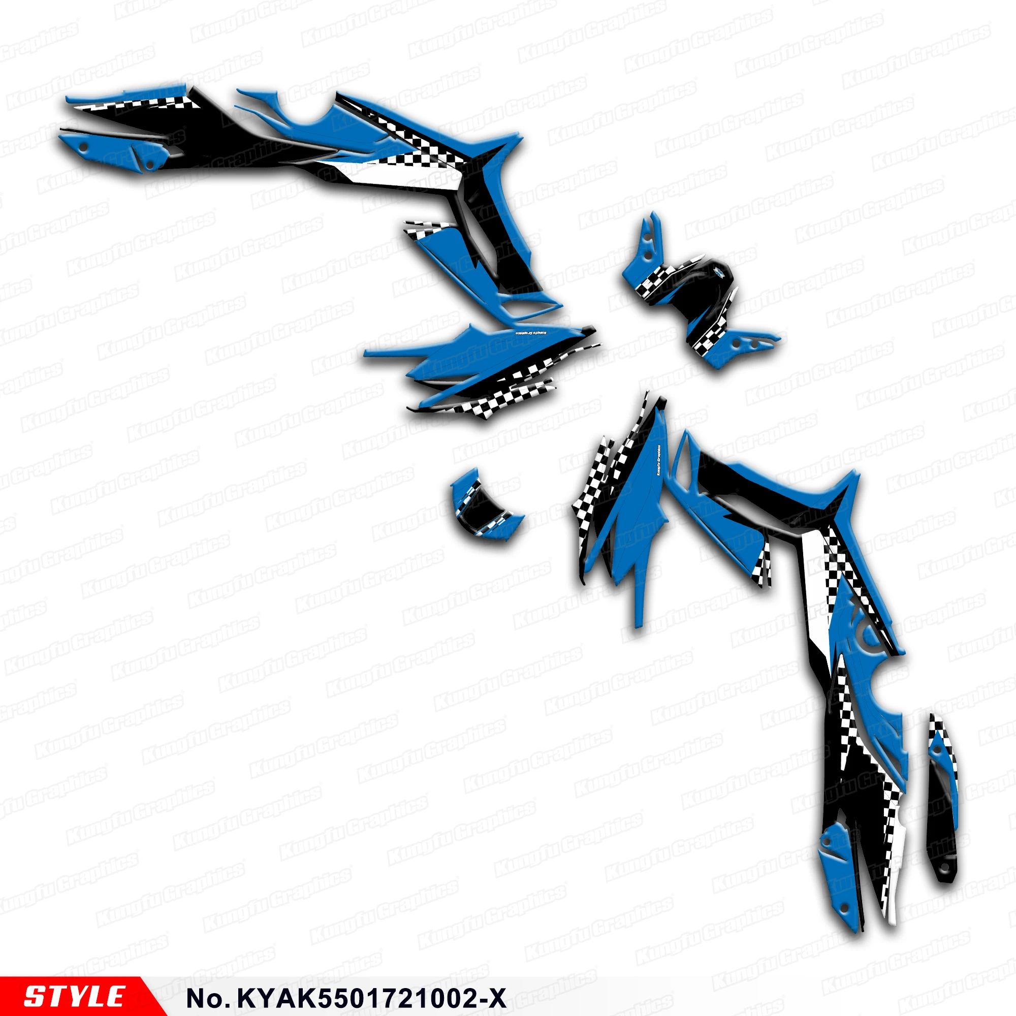 Aftermarket Graphics Motorcycle Decals Kit for KYMCO AK550 2017 2018 2019 2020 2021, KYAK5501721002-X