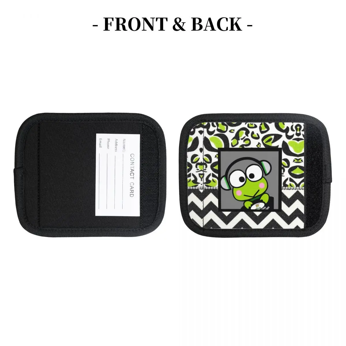 مخصص لطيف Kerokero Keroppi 2 قطعة مقبض الأمتعة التفاف لينة قبضة غطاء مقبض مقبض قبضة النيوبرين الأمتعة لسيارة الداخلية #2