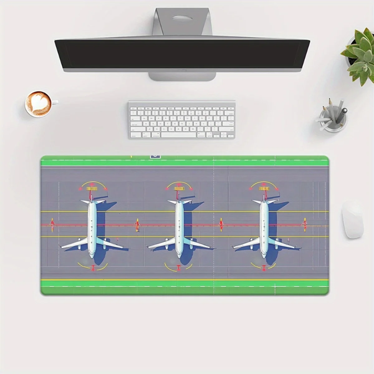 Airplane Apron Diagram Mouse Pad Durable Rubber Non-Slip Mat for Gaming and Office Workspace