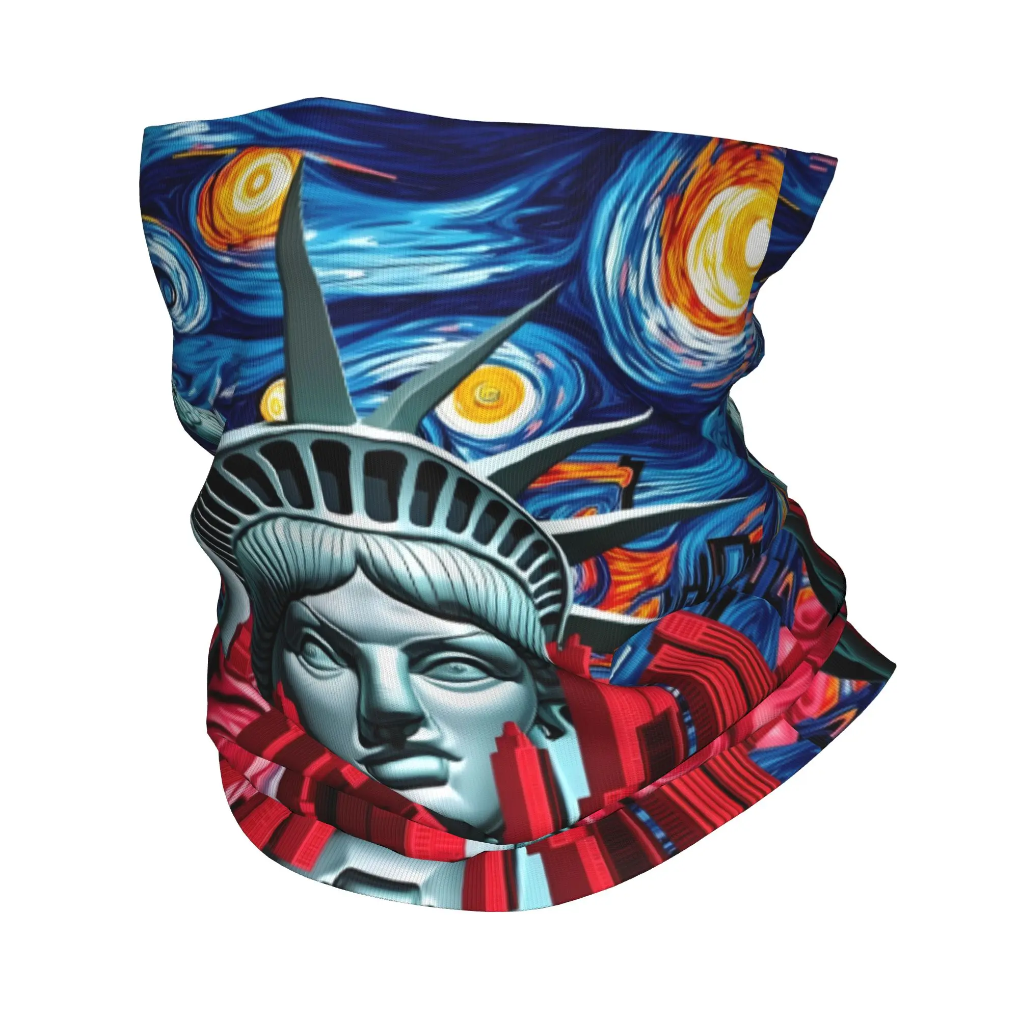 

Статуя Свободы и Звездная Ночь, холст, картина, бандана, гетры для пеших прогулок, бега, мужчин и женщин, шарф, Балаклава, теплее