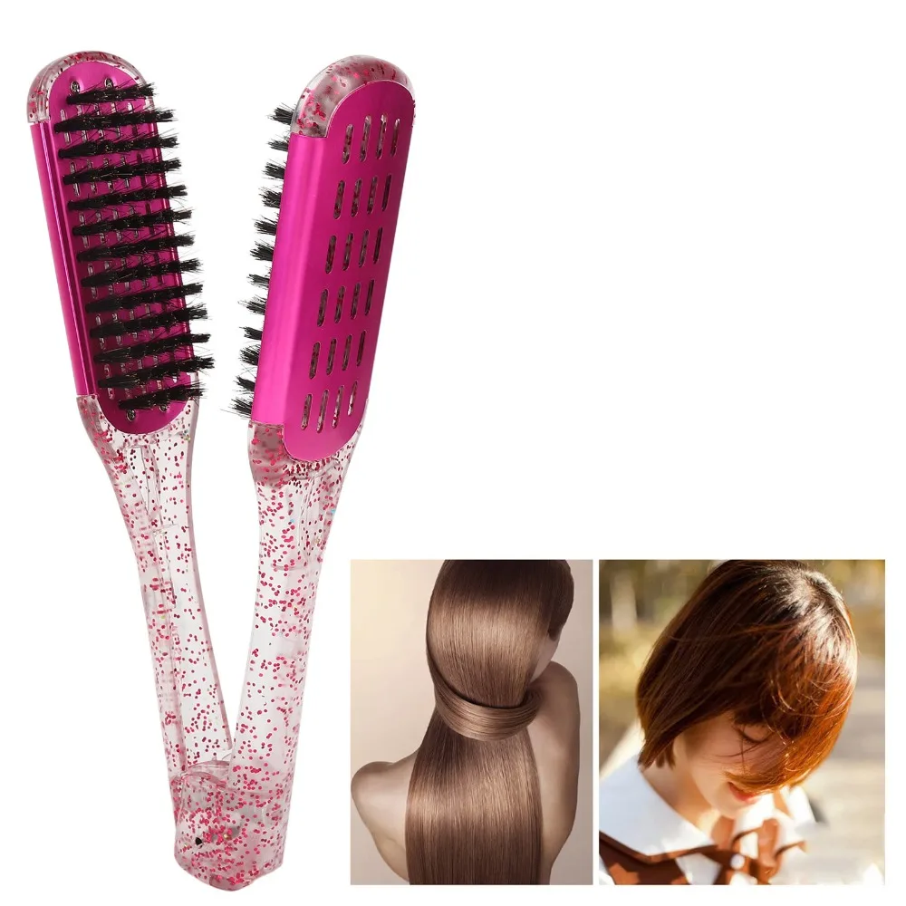 

Rose Red Hair Straightening Splint Comb Soft Hair Anti Static Double Sided Hair Straightener Professional Ergonomic Design