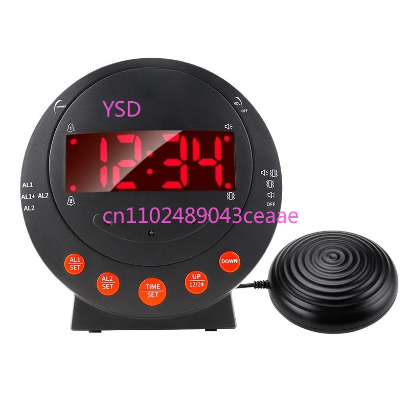 

Powerful vibration alarm clock Deaf sleepers the elderly hearing impaired Home digital vibration clock