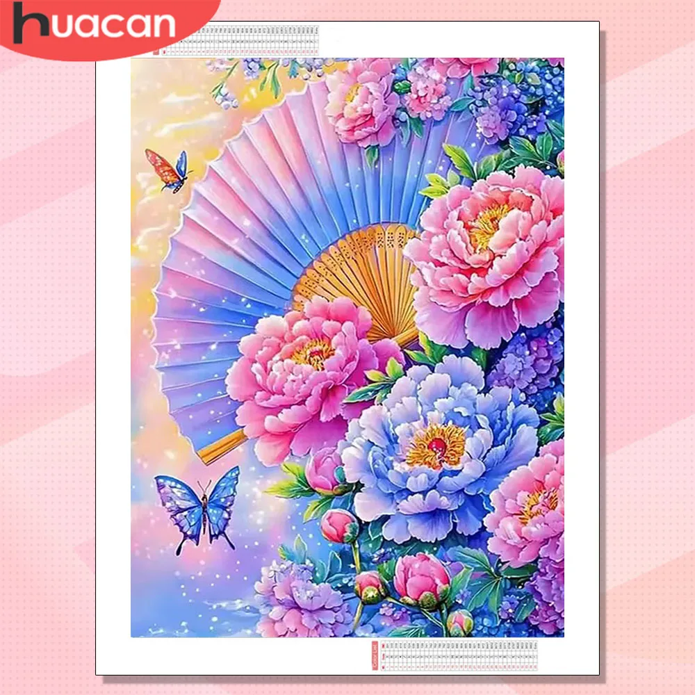 

HUACAN Diamond Paintings Rose Peony Flower Picture Of Rhinestones Handmade Art Floral Craft Home Living Room Art Craft