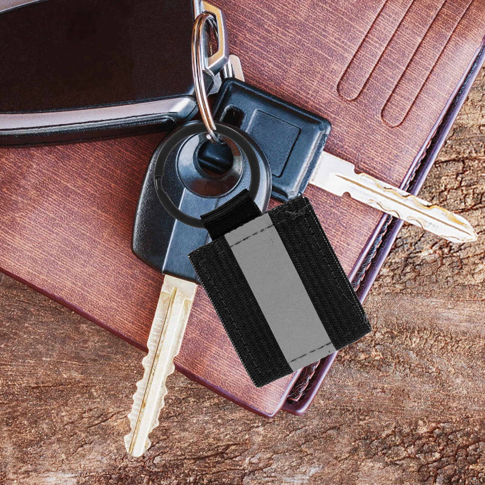 

10pcs Reflective Keychain Tags High Visibility Gear Red Double Sided Pendants for Backpack Clothes Keys Wallets Handbags